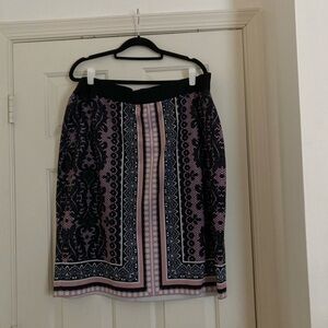 Eloquii Black and Pink Tiered Lace Pencil Skirt